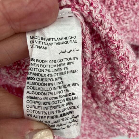 Chico's Pullover V-neck Tape Yarn 3/4 Sleeve Sweater Summer Berry Small/4 - Picture 8 of 10